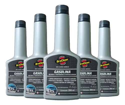 Kit 5 Melhor Aditivo Para Combustível Gasolina 250ml Premium