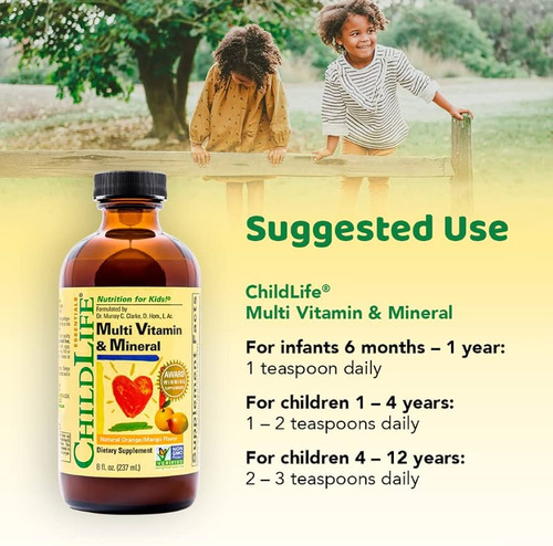 Suplemento líquido multivitamínico y mineral Childlife 240 ml