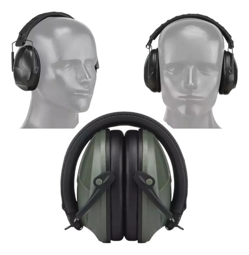 Protector Auditivo Oído Auricular Caza Tiro Airsoft Plegable