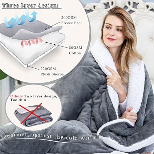 Choshome Manta De Forro Polar Sherpa De Tamaño Doble, Súper