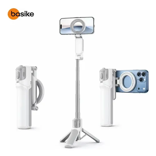Tripé Magnético e Bastão Selfie Basike com Controle Bluetooth para Smartphone