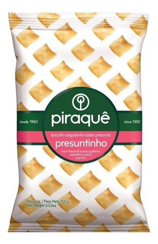 Biscoito Salgado Piraque Presuntinho 100g- Kit 10 Unidades