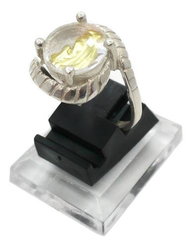 Anillo Plata Oro Virgen Niña Cristal Para Mujer Sello Nena