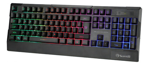 Teclado de membrana Marvo K606 Rainbow RGB para videojuegos