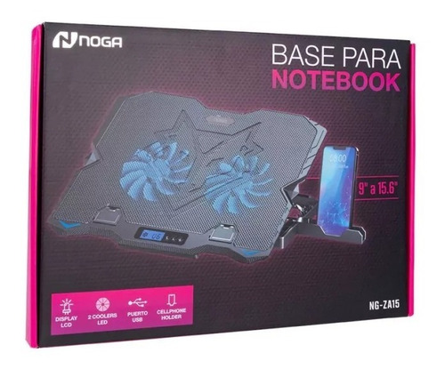 Base Cooler Noga Porta Celular 2 Cooler 2 Usb Display