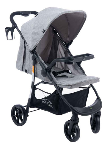 Carrinho de Bebê Passeio Vira Berço Startravel Maxi Baby - Cinza