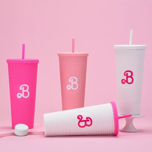 N Vaso Rosa De Barbie De 710 Ml Con Pajita, Barbies Movie