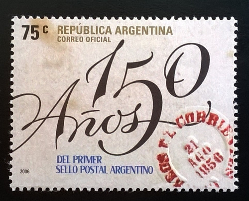 Argentina, Sello Gj 3553 150 Años Sellos 2006 Mint L12000