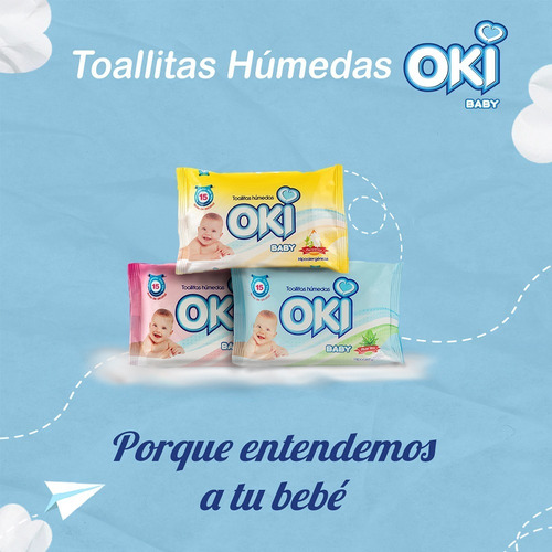 Imagen 4 de 4 de Toallitas Húmedas Oki Aloe Bulto De 48 Paquetes 15 Und C/u