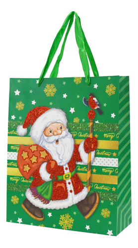 Bolsa De Regalo Plegable Diseño Navidad L 30x40cm