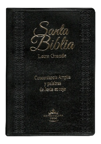 Imagen 2 de 5 de Biblia Rvr1960 Letra Grande Con Índice Pasta Vinil Negro