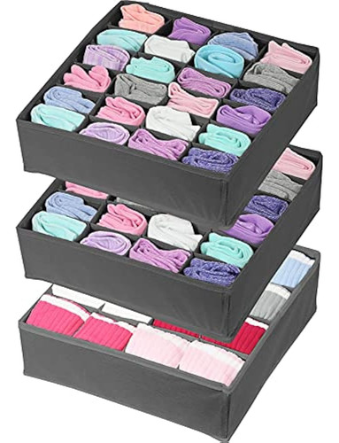 3 Pack - Simple Houseware Socks Organizador De Cajón De Ropa