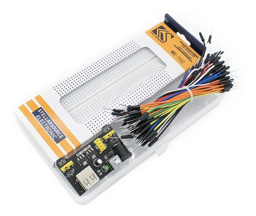 Kit Protoboard 830 Puntos + Fuente Mb102 + 65 Cables Dupont