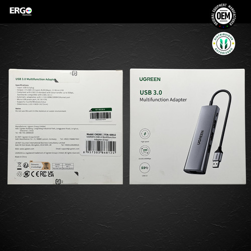 Hub Ugreen 5en1 Usb-c Multipuerto 5gbps Micro 5v Rj45 Pc Mac