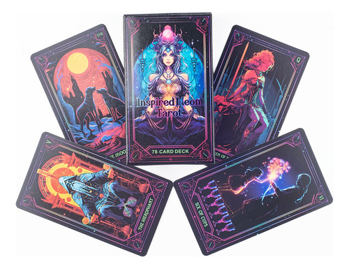 Deck De Néon Inspirado Em Inglês De 78 Cartas | Tarot As Vis