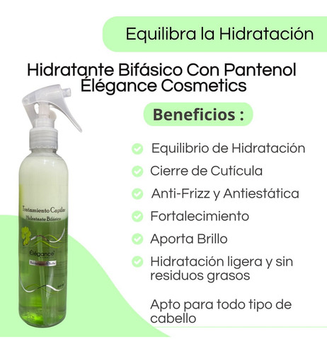 Kit Élégance Cosmetics Hidratante Bifásico + Termo Protector