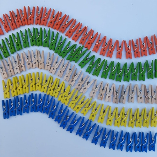 Mini Palillitos De Madera Colores, Bolsita 50 Unidades