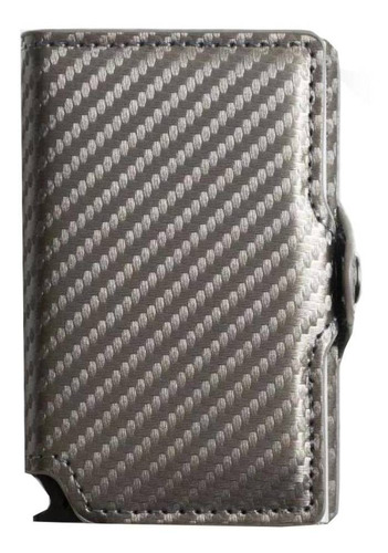 Imagen 1 de 4 de Billetera Walla Carbono Doble silver cuero y fibra de carbono