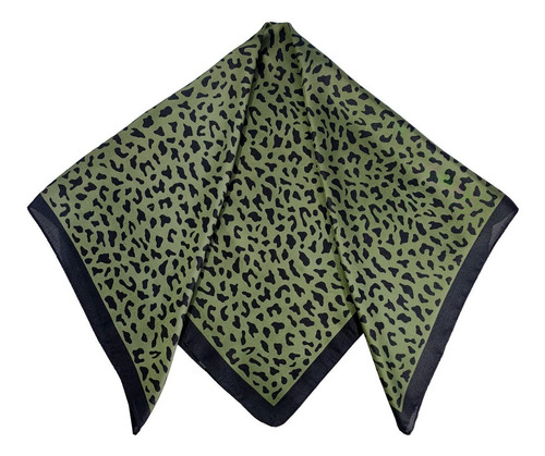 Mascada Ejecutiva Pañuelo Pashmina Mujer Seda Pañoleta 70x70 Color Verde Musgo