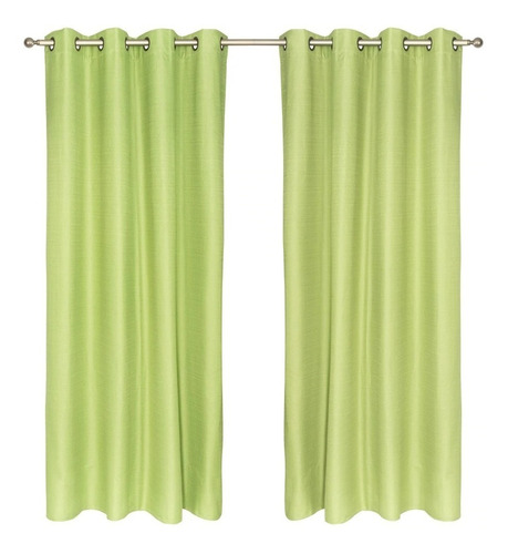 Set 2 Cortinas Blackout Termico 140x220 Verde Pistacho