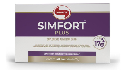 Simfort Plus Probiotico Alta Concentração 30 Saches Vitafor