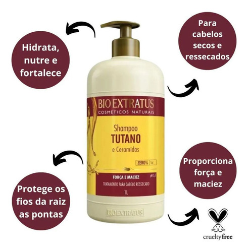 Bio Extratus Shampoo Tutano 1 Litro Para Cabelo Ressecado