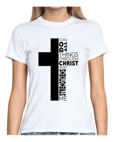 Playera Religiosa Cristo Jesus Letras Formando La Cruz
