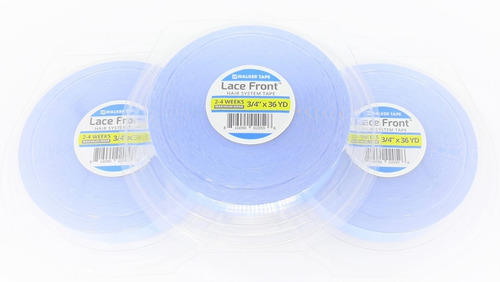 Fita Rolo Adesivo Lace Front Azul 36 Metros- Kit C/ 10 Fitas