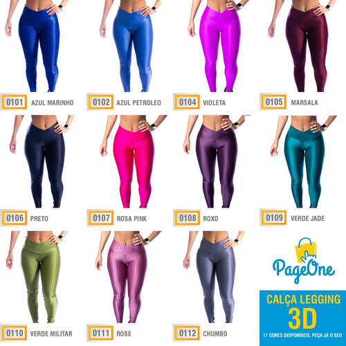 Calça legging leg fitness 3d poliamida/cirrê academia ou dia a dia - pronta  entrega - R$ 109.00, cor Azul (de cintura alta) #105880, compre agora