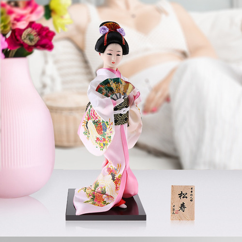 Figura De Brocado Gueixa Kabuki