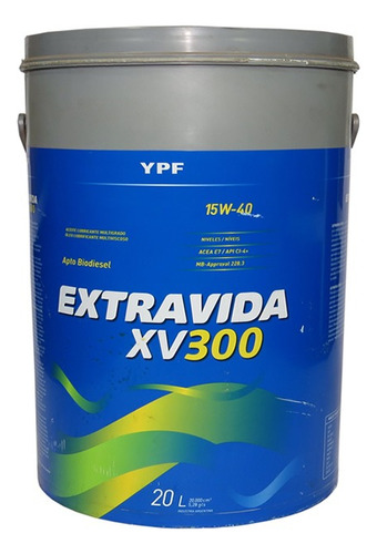 Lubricante Ypf Extravida Xv300 20lt