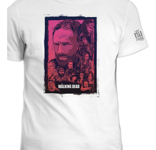 Camiseta Cuello Redondo The Walking Dead Poster Rosado Ink