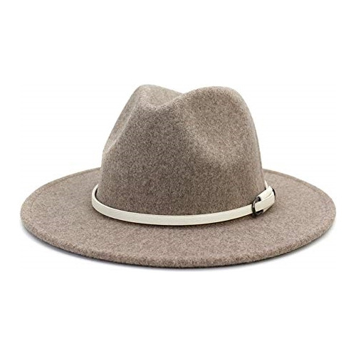 Sombrero Fedora De Lana De Ala Ancha Para Mujer