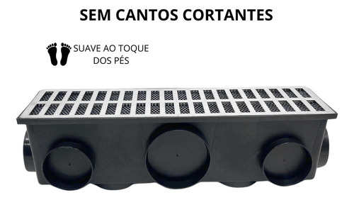 Ralo Linear Modular 14x50 Grelha Pluv Alumínio Anti Inseto
