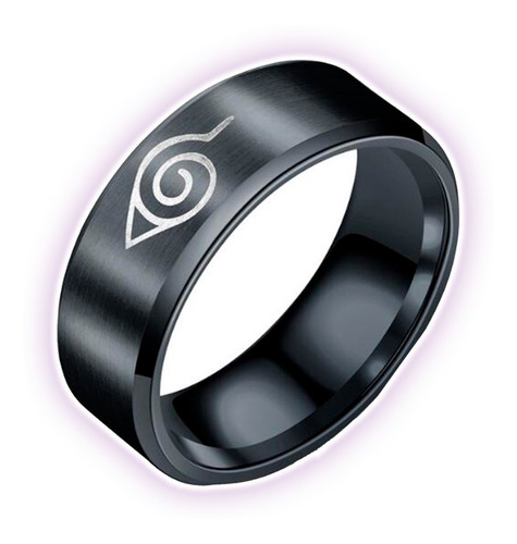 Anillo Acero Inoxidable Naruto Aldea Hoja Sasuke Os Gamer