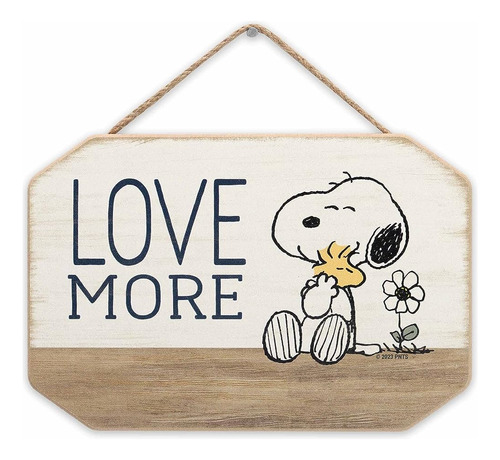 Open Road Brands Peanuts Snoopy Love More Hanging Wood Wall 