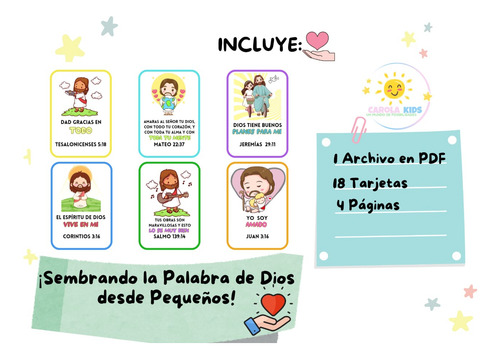 Pack Imprimible De Versículos Bíblicos Para Niños