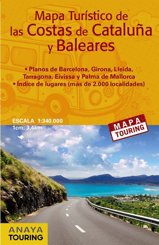 Mapa Turistico De Las Costas De Cataluña Y Baleares Desp...