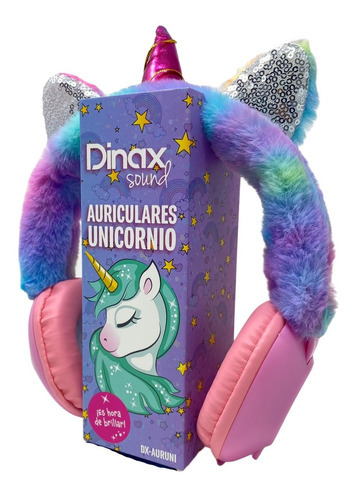 Imagen 1 de 3 de Auricular Unicornio Kids Dinax Peluche Esponjoso