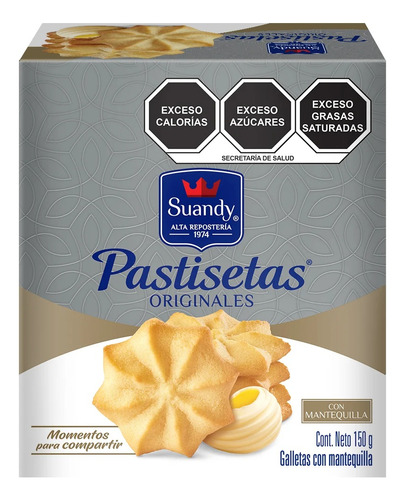 3 Pzs Suandy Pastisetas Galletas 150gr