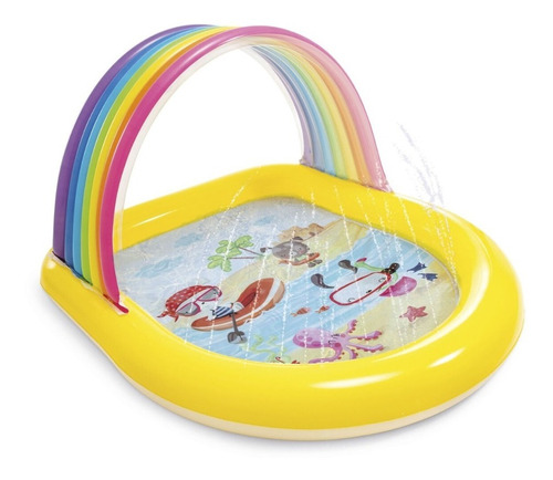 Piscina Intex Inflable Arcoiris Con Rociador Infantil