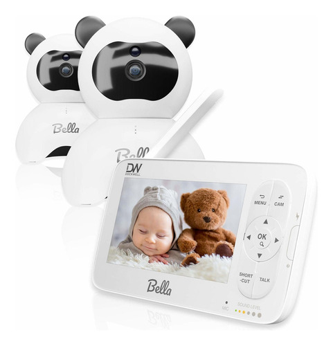 Dockwell Bella Baby Monitor Con 2 Cámaras Y Audio Pantall
