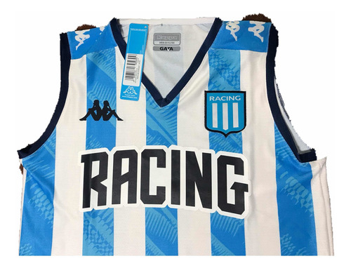 Imagen 3 de 3 de Camiseta Musculosa De Básquet Racing Oficial Kappa