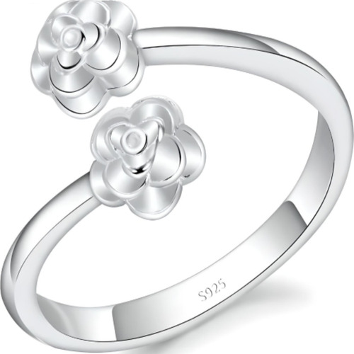 Anillo Plata 925 Árbol Flor Ajustable Para Mujer Amor