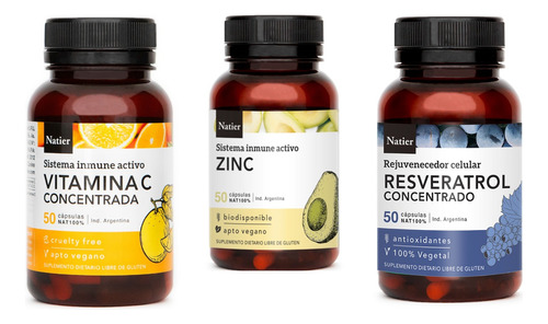 Plan Alergias Natier , Zinc , Vitamina C Y  Resveratrol X 50