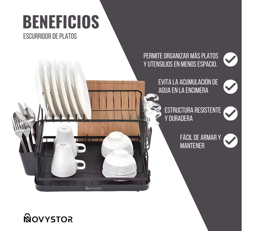Secaplatos Escurridor Acero Inoxidable De 2 Niveles +drenaje