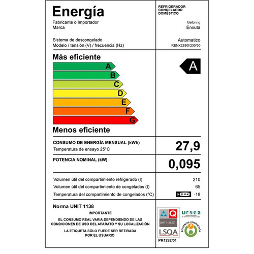 Imagen 6 de 6 de Refrigerador Enxuta 2280i Inox. C/dispensador