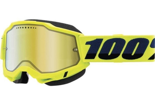 Antiparra 100% Accuri 2 Ski Snowboard Fluo Gold Nieve Qpg