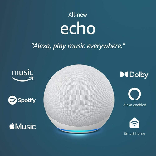 Amazon Echo 4th Gen con asistente virtual Alexa glacier white 110V/240V