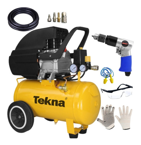 Compressor De Ar Cp8525 Tekna C/furadeira 8pn +kit Proteção 
